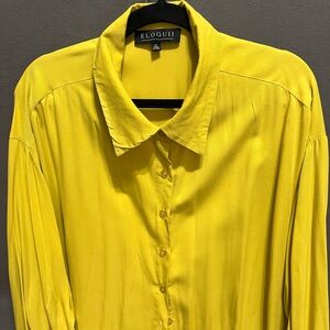 Eloquii Yellow Button Down Shirt